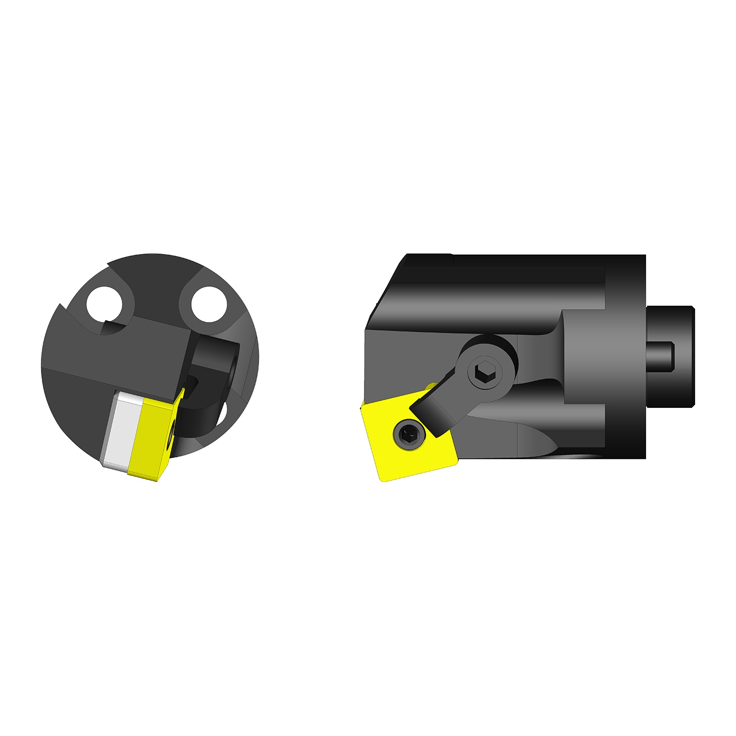 Picture of 2.5" RH Modular Boring Head Ultra-Dex Chatter-Free 2.500″ x 1.804″ Standard Modular Boring Head 3.030″ Min Bore to Hold a Negative SNMG 643 at 15° Lead (Right Hand) Coolant Thru Anti-Vibe